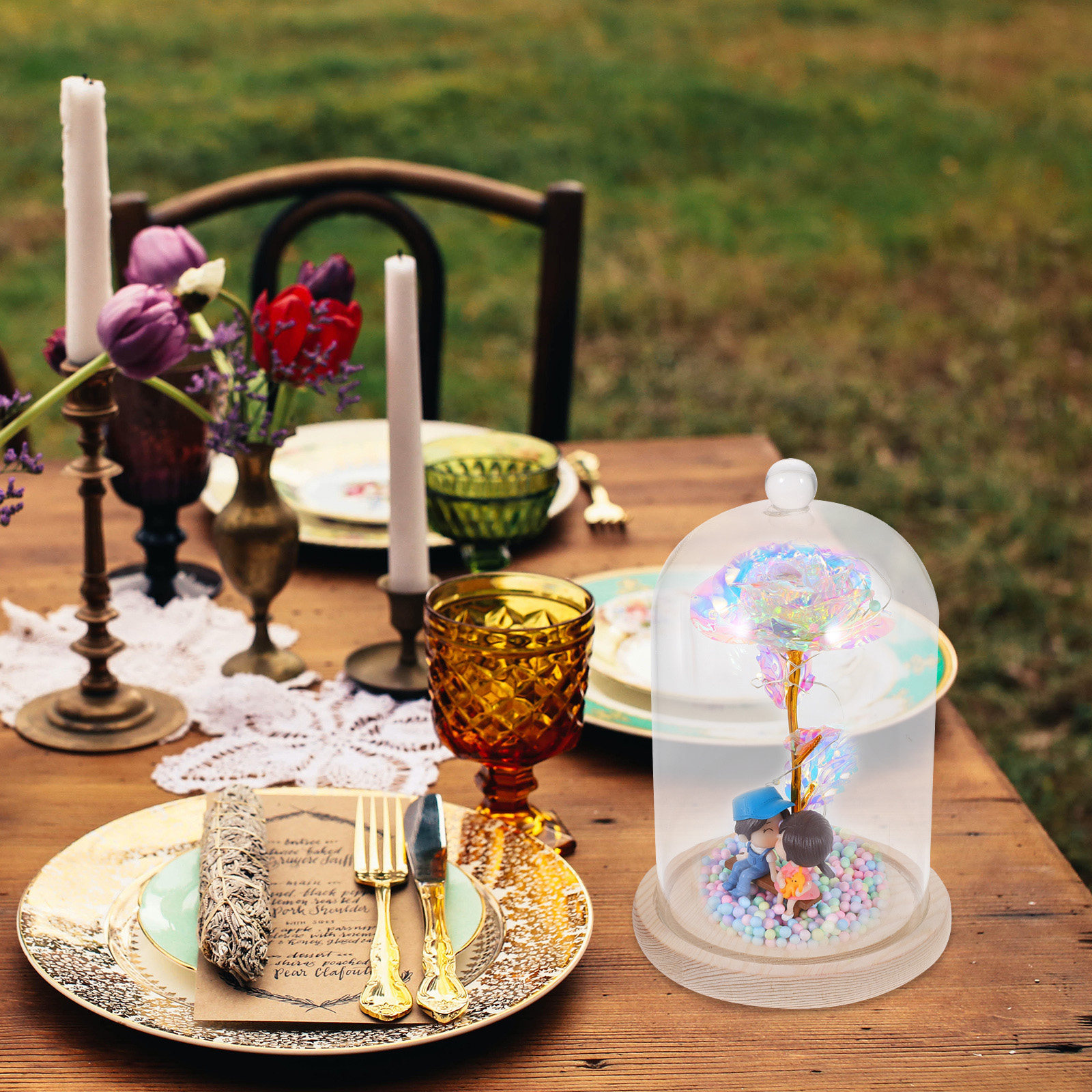 Plastic Dome Clear - Glass Dome Display Case with Bird