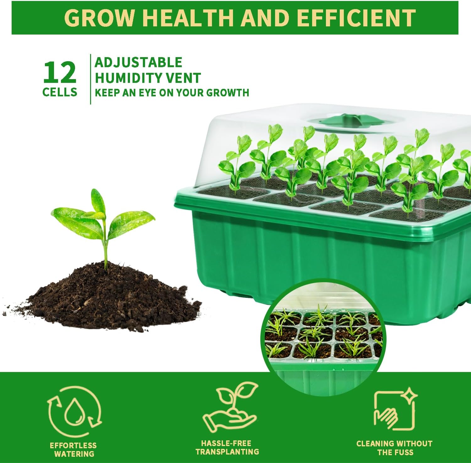 5-Pack Seed Starter Tray Kit w - огляд і ціна Humidity Dome Kit