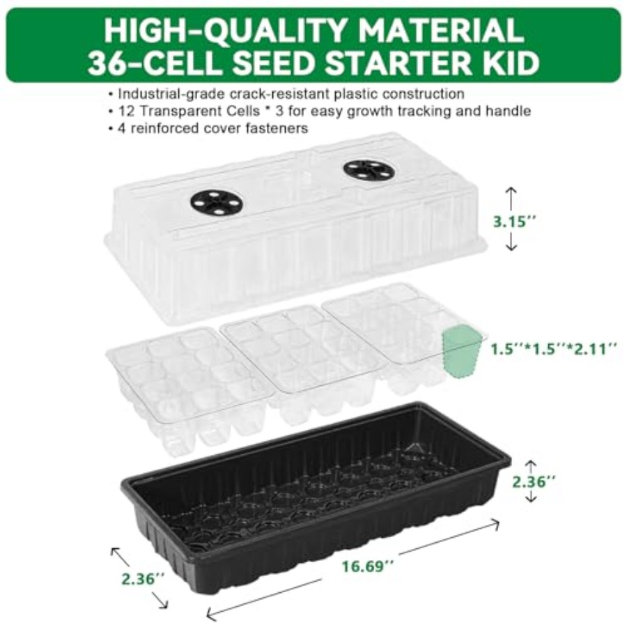Seed Starter Tray with Grow Li - огляд і ціна Humidity Dome Kit