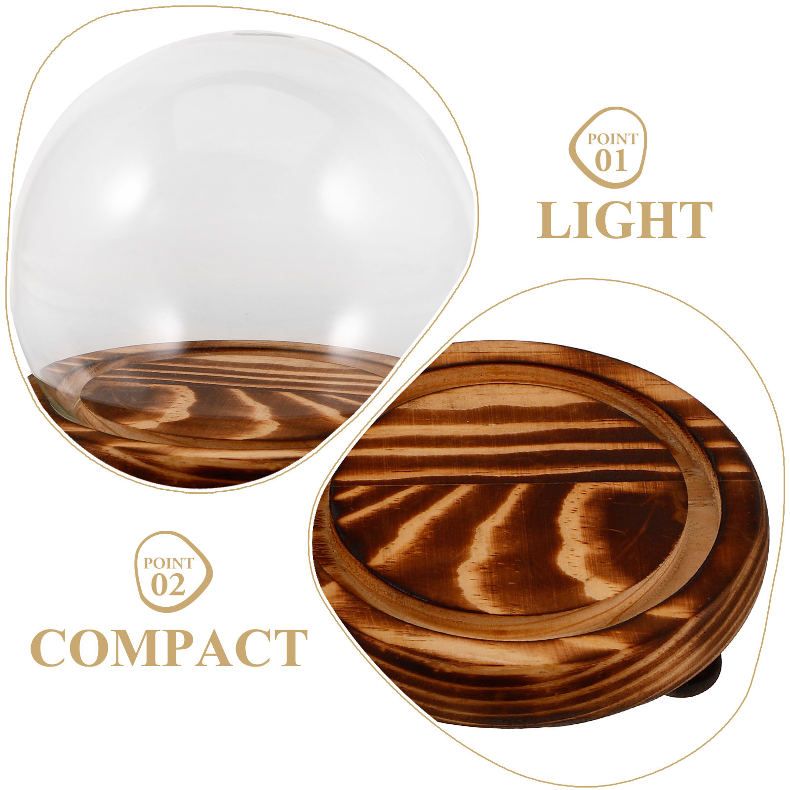 Glass Dome Display Case with W - огляд і ціна Plastic Dome Clear