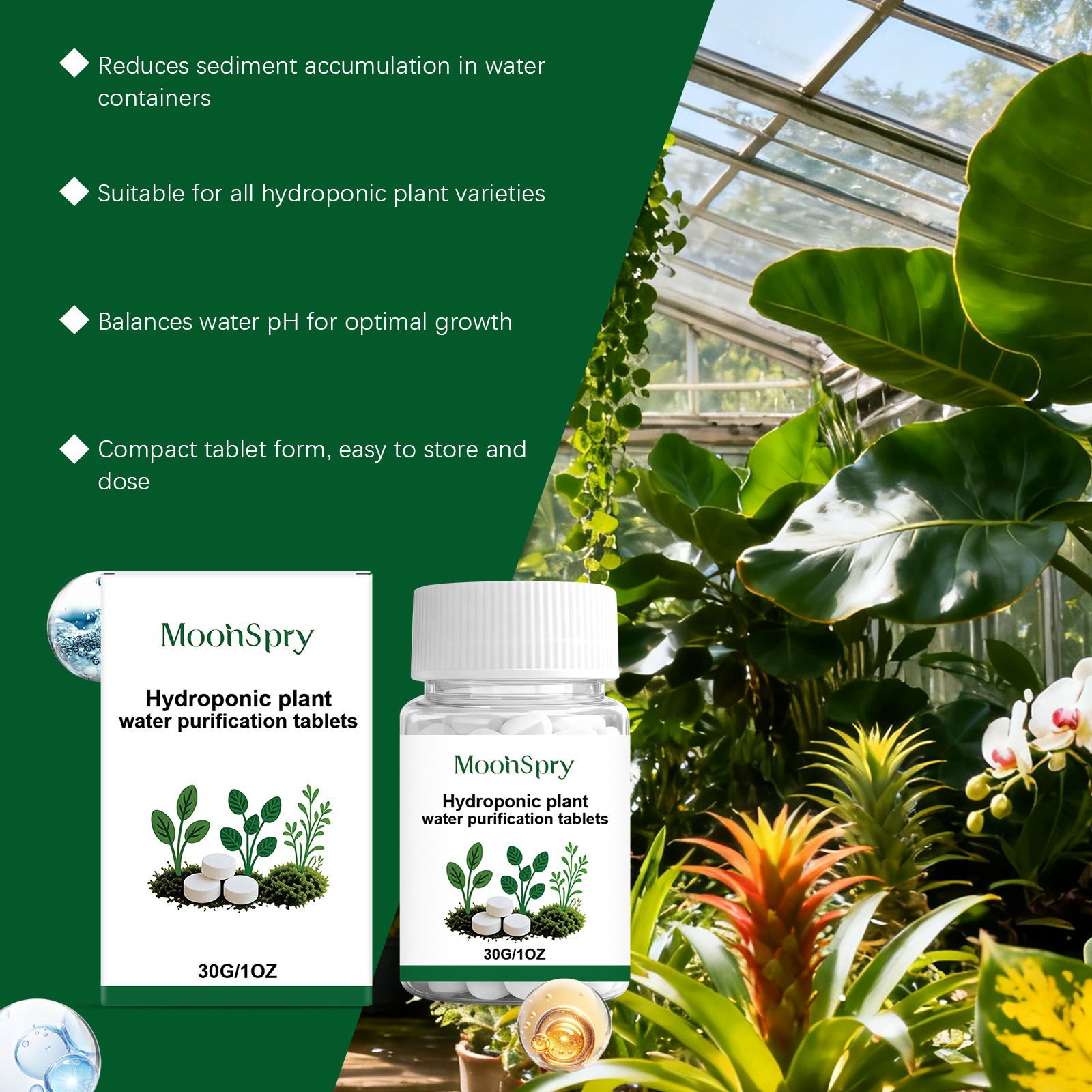 Moonspry Hydroponic Water Puri - огляд і ціна Rooting Hormone Powder