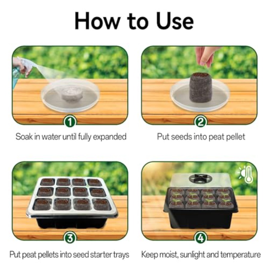 8 Pack Seed Starter Tray with  - огляд і ціна Peat Pellet Tray